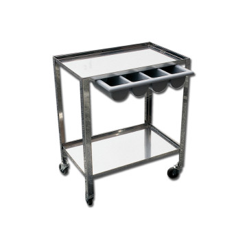 Carrello in acciaio inox AISI 304 con cassetto in plastica