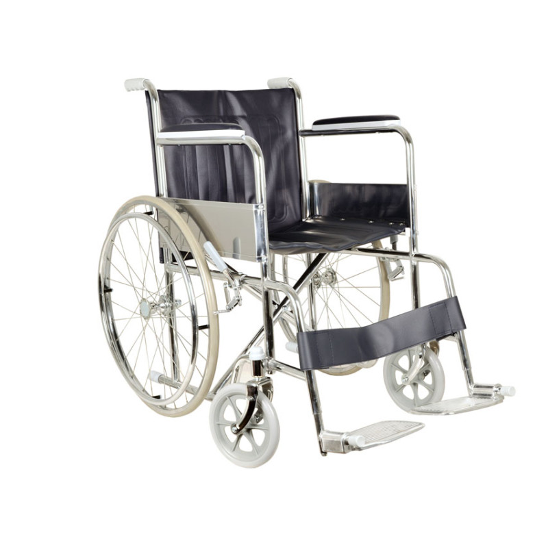 CARROZZINA PIEGHEVOLE STANDARD - seduta 46 cm - tessuto blu CARROZZINA PIEGHEVOLE STANDARD - seduta 46 cm - tessuto blu