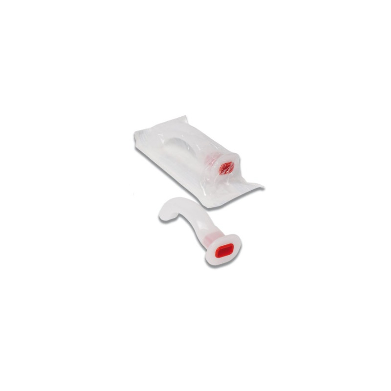 Cannula di Guedel sterile (CAL.5) rossa - lungh.100 mm - conf.singola sterile Cannula di Guedel sterile (CAL.5) rossa - lungh.100 mm - conf.singola sterile