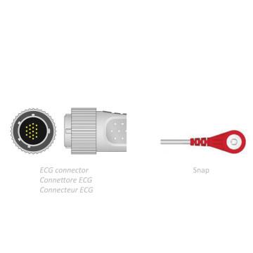 CAVO PAZIENTE ECG 2,2 m - snap - compatibile Cardioline