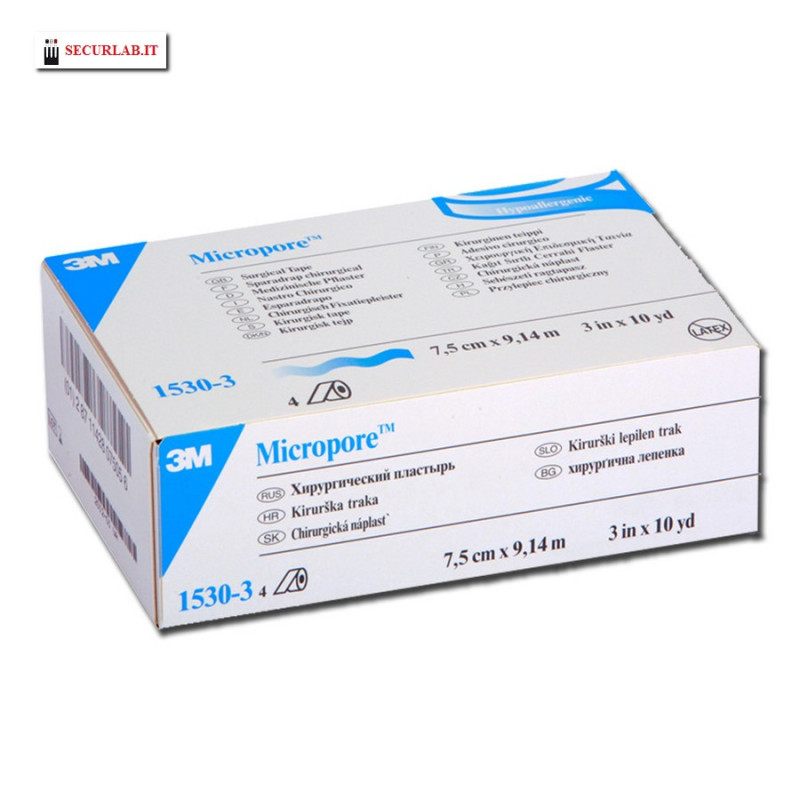 Cerotto MICROPORE 3M - h 76 mm x 9,14 m - Conf. 4 rotoli Cerotto MICROPORE 3M - h 76 mm x 9,14 m - Conf. 4 rotoli
