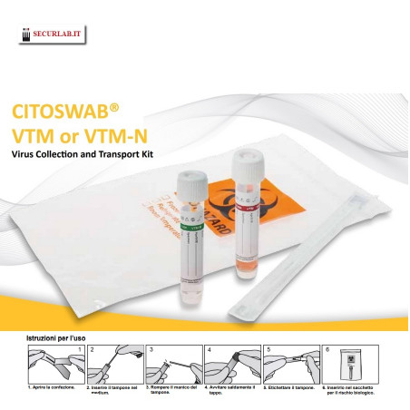 CITOSWAB® VTM - Kit di raccolta e Trasporto del Virus (anche SARS-CoV-2 | COVID19) - Conf.50 pz.