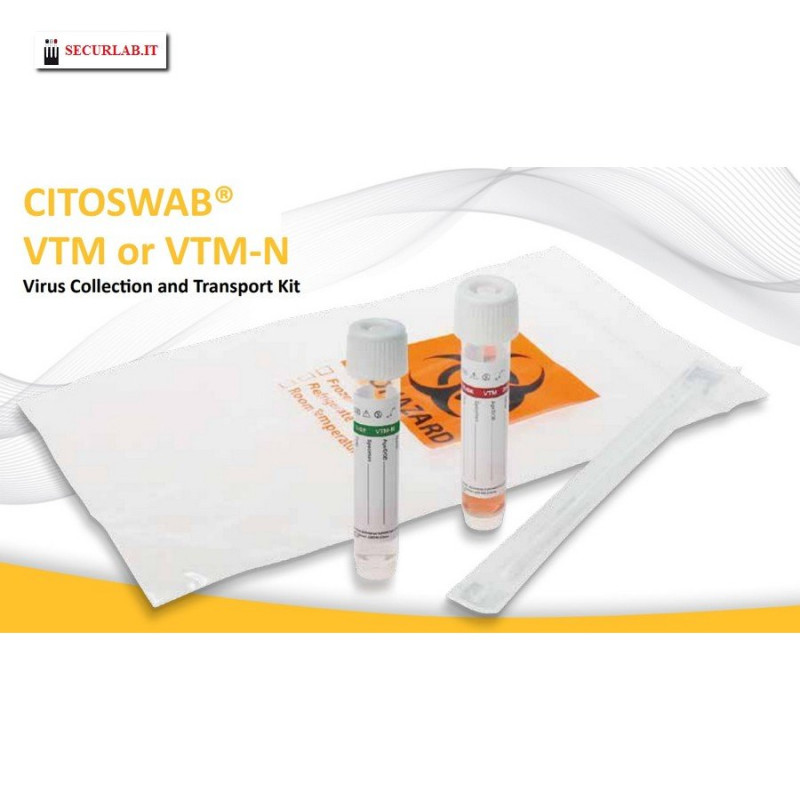 CITOSWAB® VTM-N - Kit di raccolta e Trasporto del Virus (anche SARS-CoV-2 | COVID19) - Conf.50 pz. CITOSWAB® VTM-N - Kit di raccolta e Trasporto del Virus (anche SARS-CoV-2 | COVID19) - Conf.50 pz.