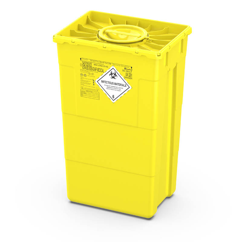 CONTENITORE RIFIUTI SANITARI 60 litri - tappo doppio CONTENITORE RIFIUTI SANITARI 60 litri - tappo doppio