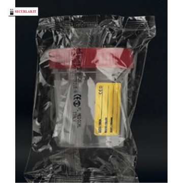 Contenitore urina sterile in PP da 120 ml con etichetta cartacea in conf.singola - Conf.250 pz.