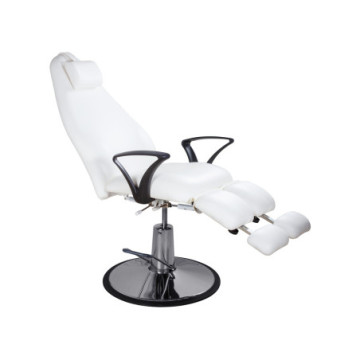 Poltrona meccanica per podologia bianca