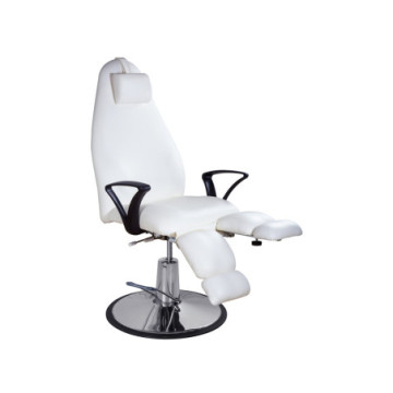Poltrona meccanica per podologia bianca