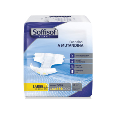 PANNOLONI SOFFISOFT CLASSIC - incontinenza moderata - large - conf.90 pz.