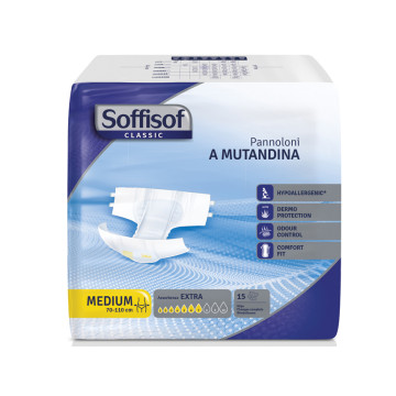 PANNOLONI SOFFISOFT CLASSIC - incontinenza moderata - medio - Conf.90 pz.