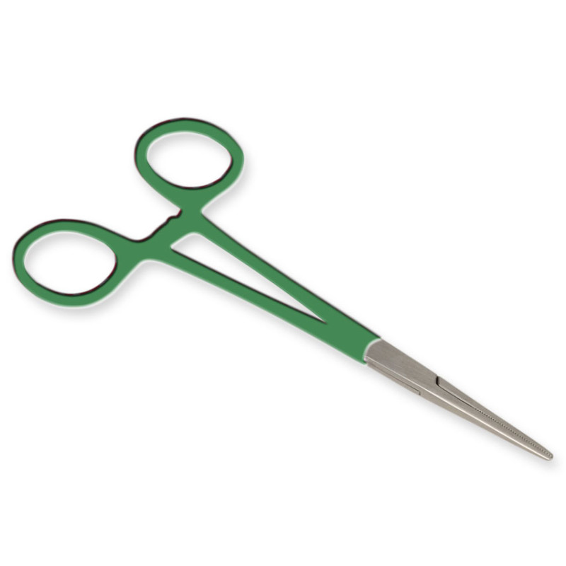 PINZA EMOSTATICA RETTA - anelli verdi - 16 cm PINZA EMOSTATICA RETTA - anelli verdi - 16 cm