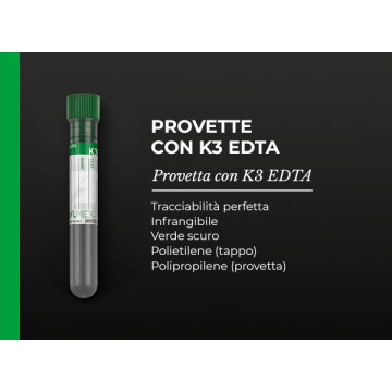 Provetta 12x86 mm K3 - 2,5ml CF/1000