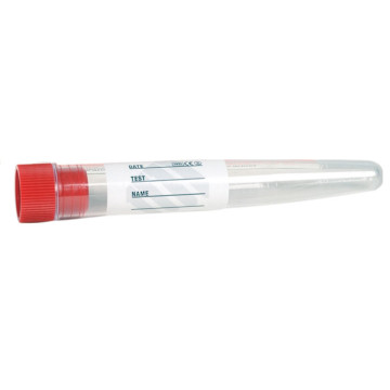 Provetta 16x100 mm conica sterile in PP tappo rosso+etichetta - Conf.800 pz.
