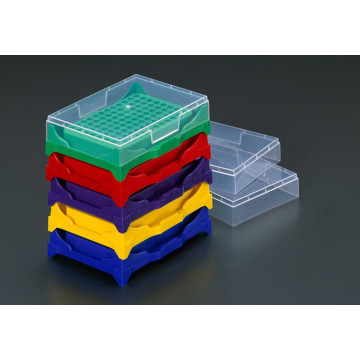 Rack PCR (5 colori: blu, giallo, rosso, verde, violetto) con coperchio 5pz