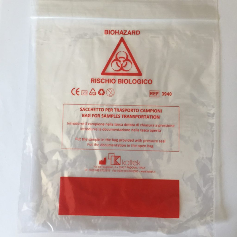 SACCHETTI CON TASCA PORTADOCUMENTI BIOHAZARD 350x500 CF/1000