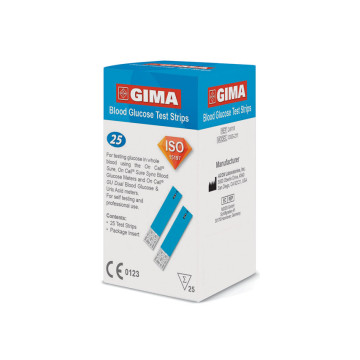 Strisce glucosio per glucometro Gima - conf.25 pz.