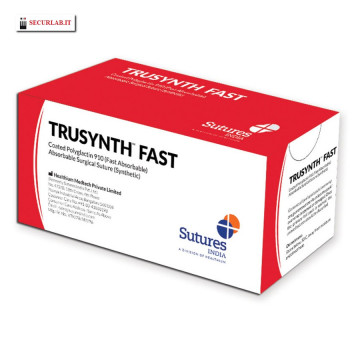 SUTURA ASS. TRUSYNTH FAST calibro 3/0, curva 3/8, ago 24 mm - 70 cm - incolore. Conf. 12 pz.