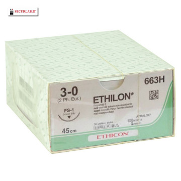 SUTURA MONOFILAMENTO ETHICON ETHILON - 3/0 ago 24 mm. Conf.36 pz.