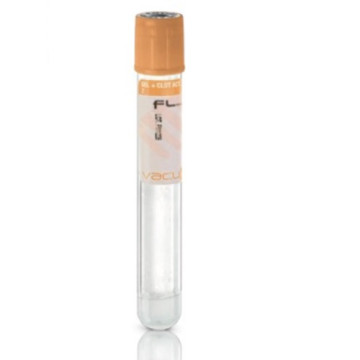 Vacumed® provetta sottovuoto 16×100 mm con Gel Separatore + Attivatore di Coagulazione x 8 ml di sangue, tappo giallo-oro, ster
