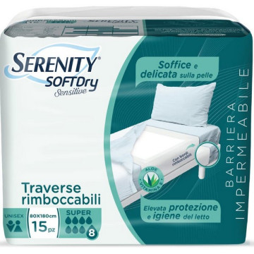 Traverse Assorbenti Super Serenity Soft Dry Sensitive - 80x180 - 15 Pezzi