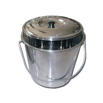 CESTINO ACCIAIO INOX con coperchio - 15 litri