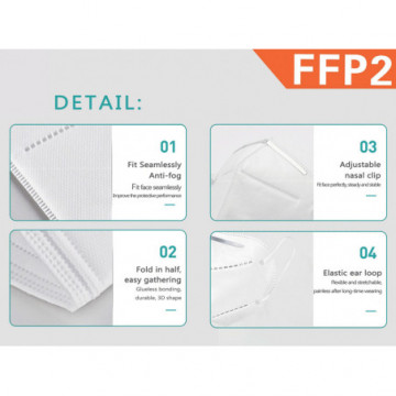 MASCHERINA FILTRANTE FFP2 EFFECTIVE CERTIFICATE CE - Confezione 20 pezzi