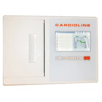 Cardioline ECG 200L GLASGOW - schermo a colori touch da 7" a 12 derivazioni e 3/6/12 canali con Glasgow