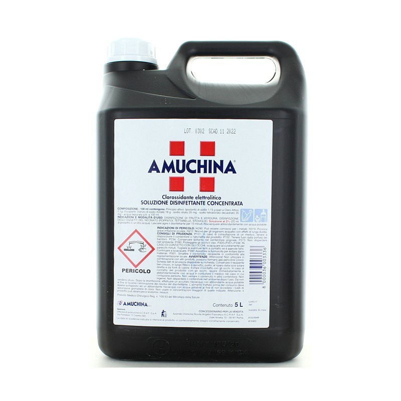 AMUCHINA 100% - Soluzione Disinfettante concentrata - 5 litri