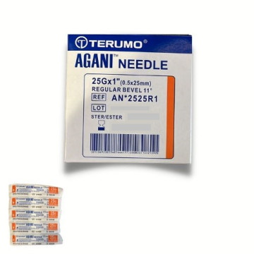 Aghi ipodermici Terumo Agani 25Gx1 - 0,5x25mm - AN*2525R1 - arancione - sterili conf.100 pz