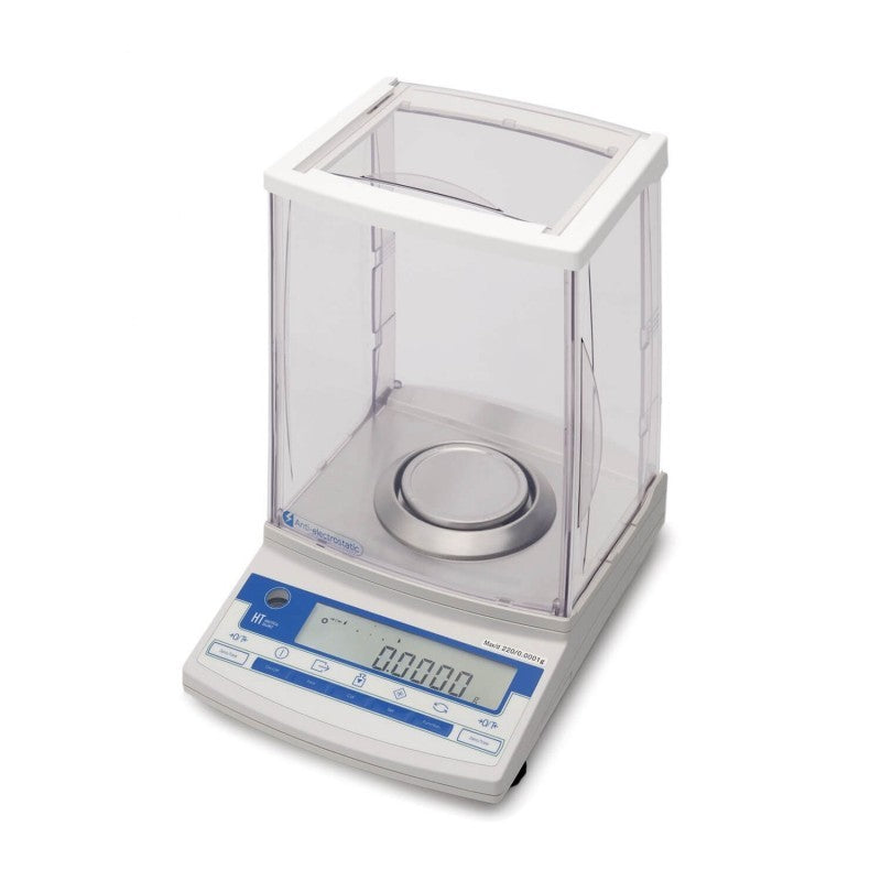 Bilancia analitica da laboratorio professionale portata 220 kg divisione 0,0001g (0,1mg)