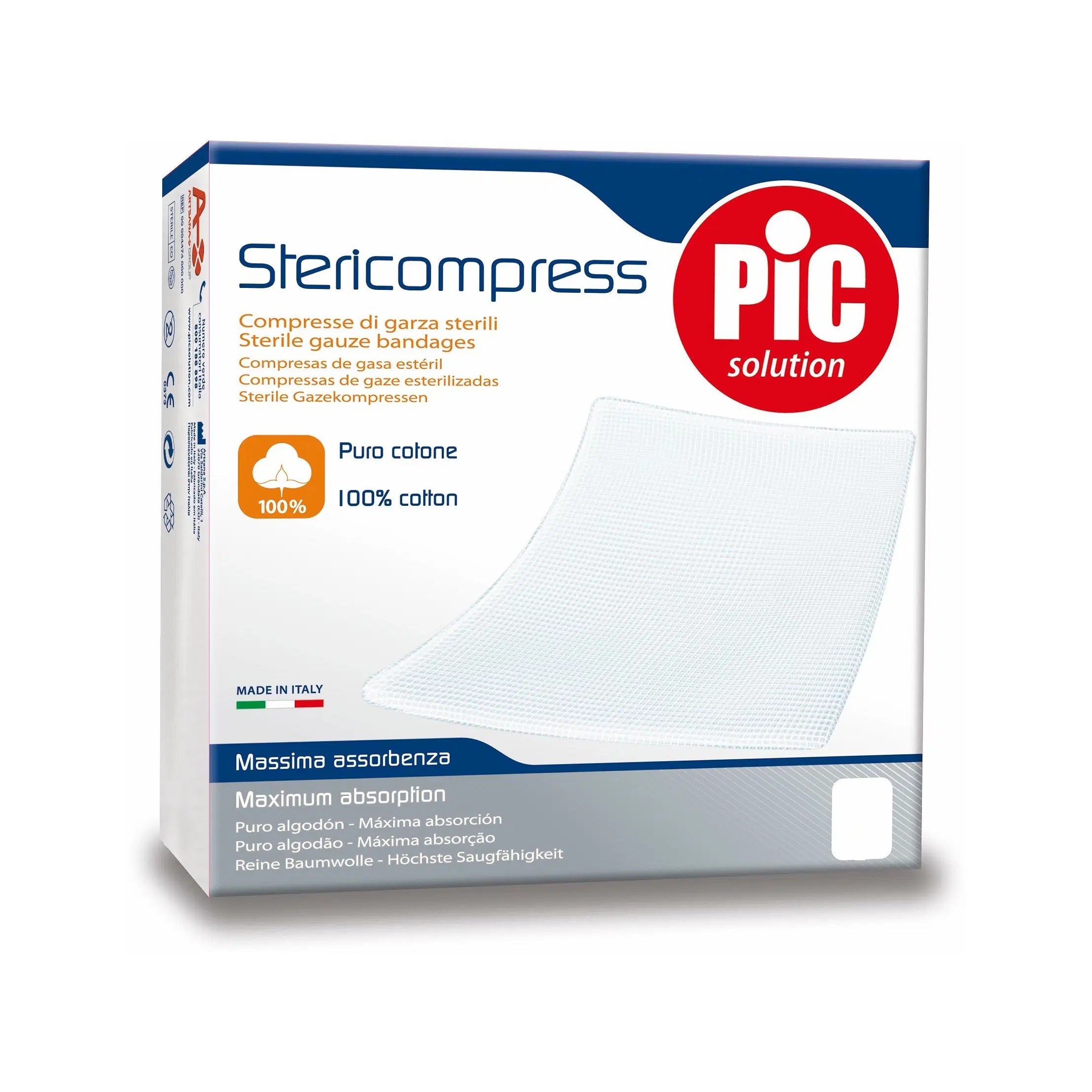 Compresse di garza idrofila in cotone Pic Stericompress