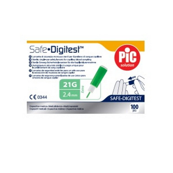 Lancette digitest safe Pic 21G x 2,4mm  - conf.100 pz.