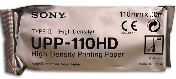 Carta ecografia originale Sony UPP-110HD bianco/nero alta densità opaca - 1 rotolo