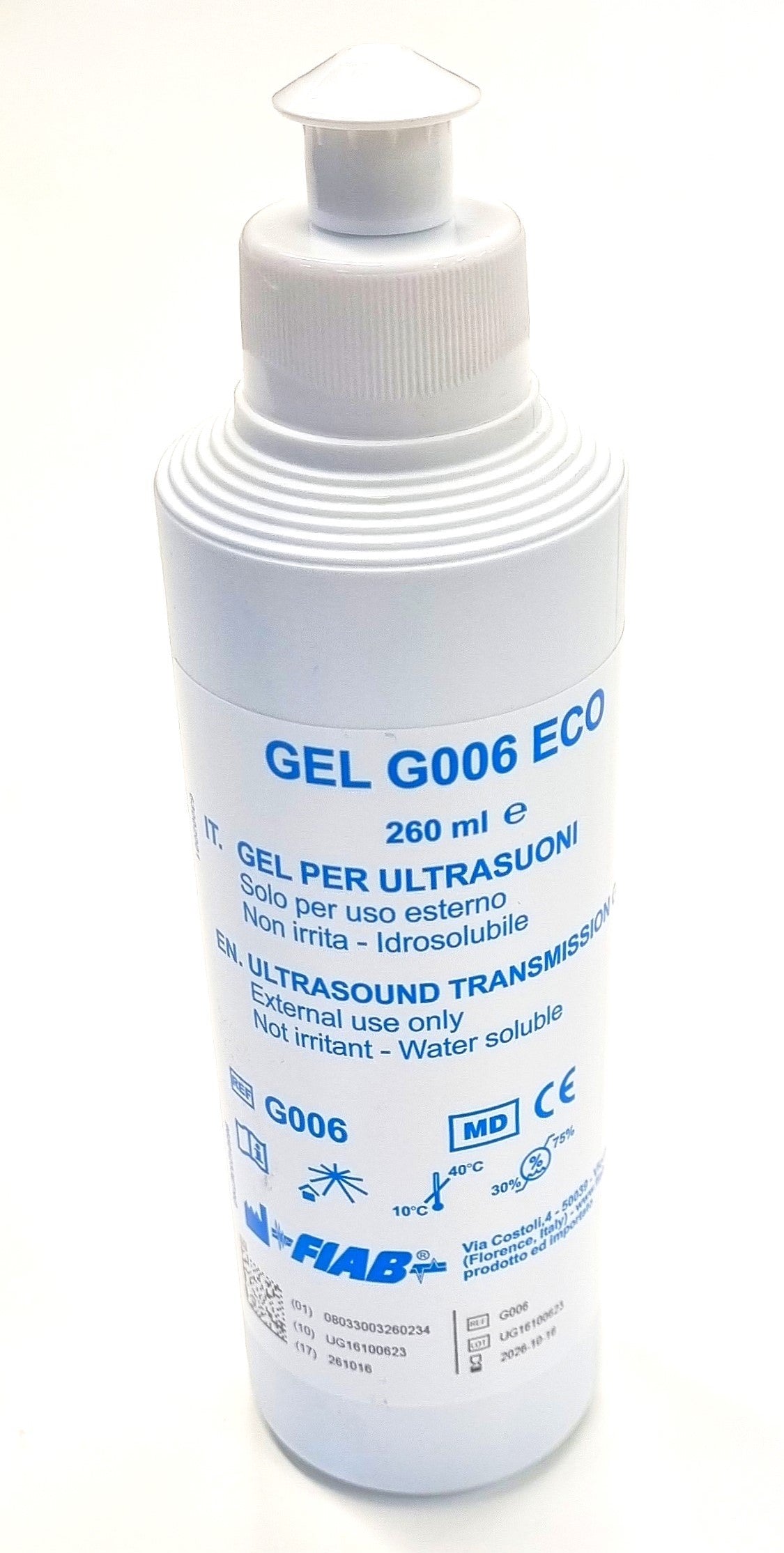 Gel azzurro per Ultrasuoni G006 - Formato 260 ml