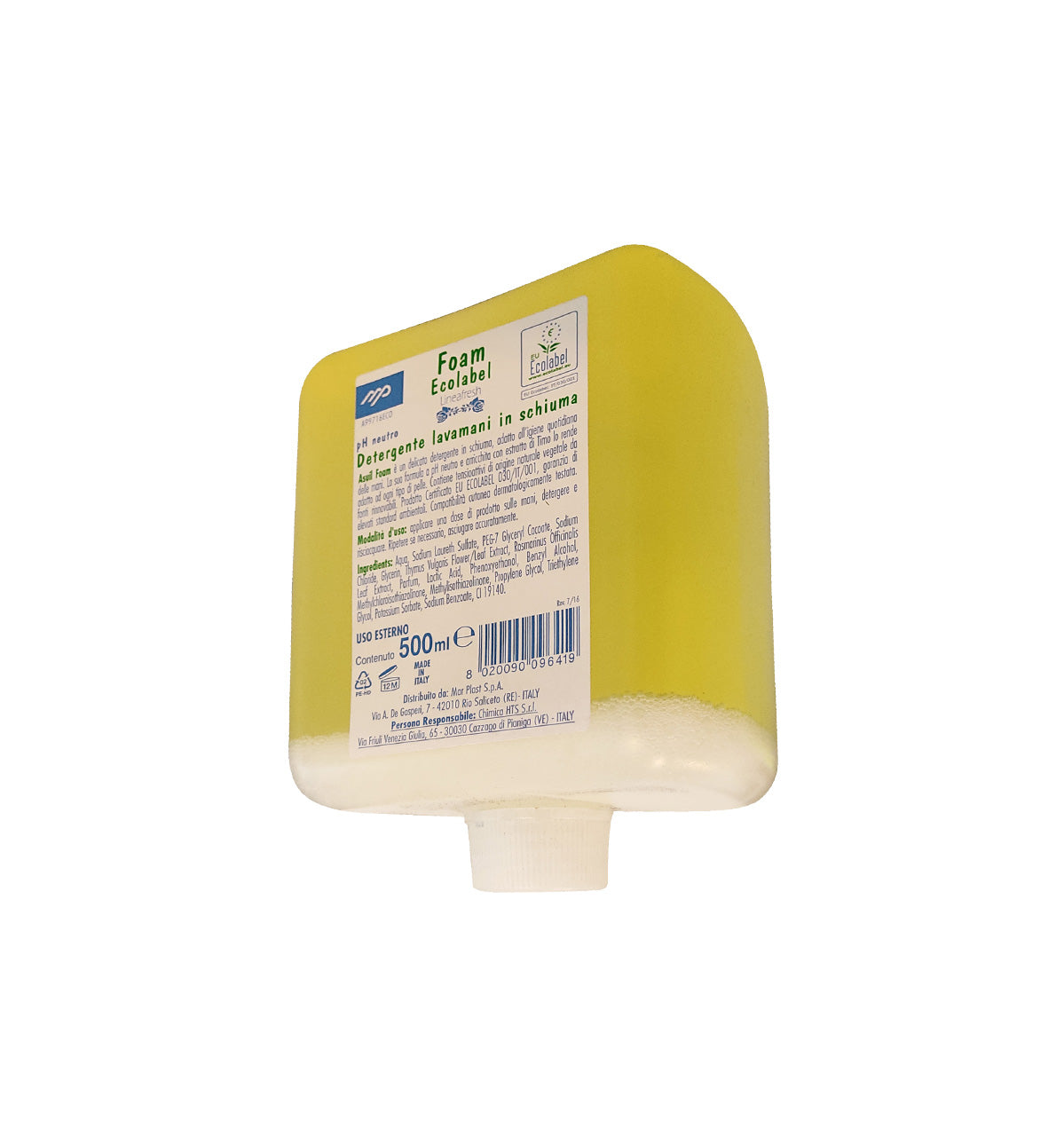 Ricarica di sapone foam in schiuma da 500 ml - Ecolabel