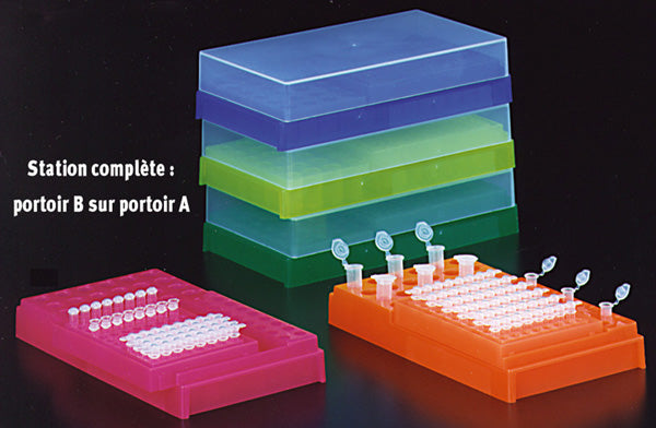 Rack multi-Tubi colore giallo per stoccaggio di microtubi 0,2 ml PCR - 0,5 - 1 - 2 ml