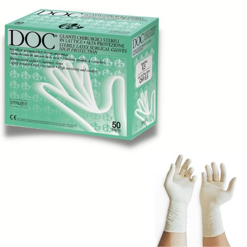 DOC Sterile Latex Surgical Gloves - with talc
