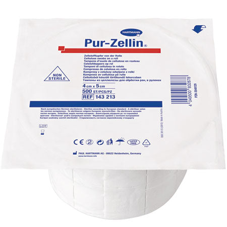 Compresses prédécoupées en cellulose Pur-Zellin - 4 × 5 cm - non stériles - boîte de 500 pcs.
