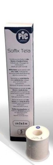 Cerotti su rocchetto PIC Soffix Tela - cm 5 x 5 mt - Conf.5 rotoli