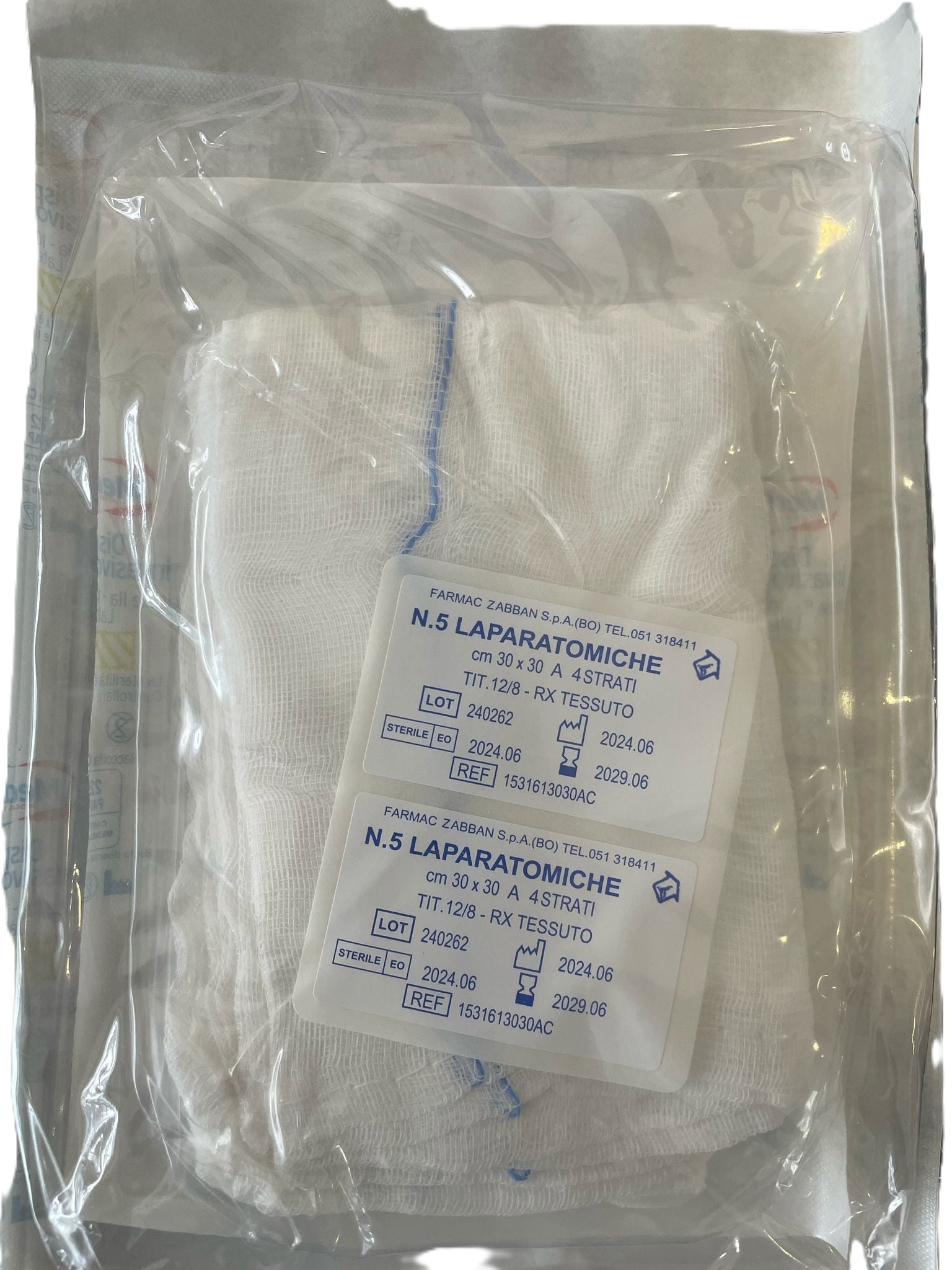 FARMAC-ZABBAN Garze laparatomiche 4 strati RX sterili 12/8
