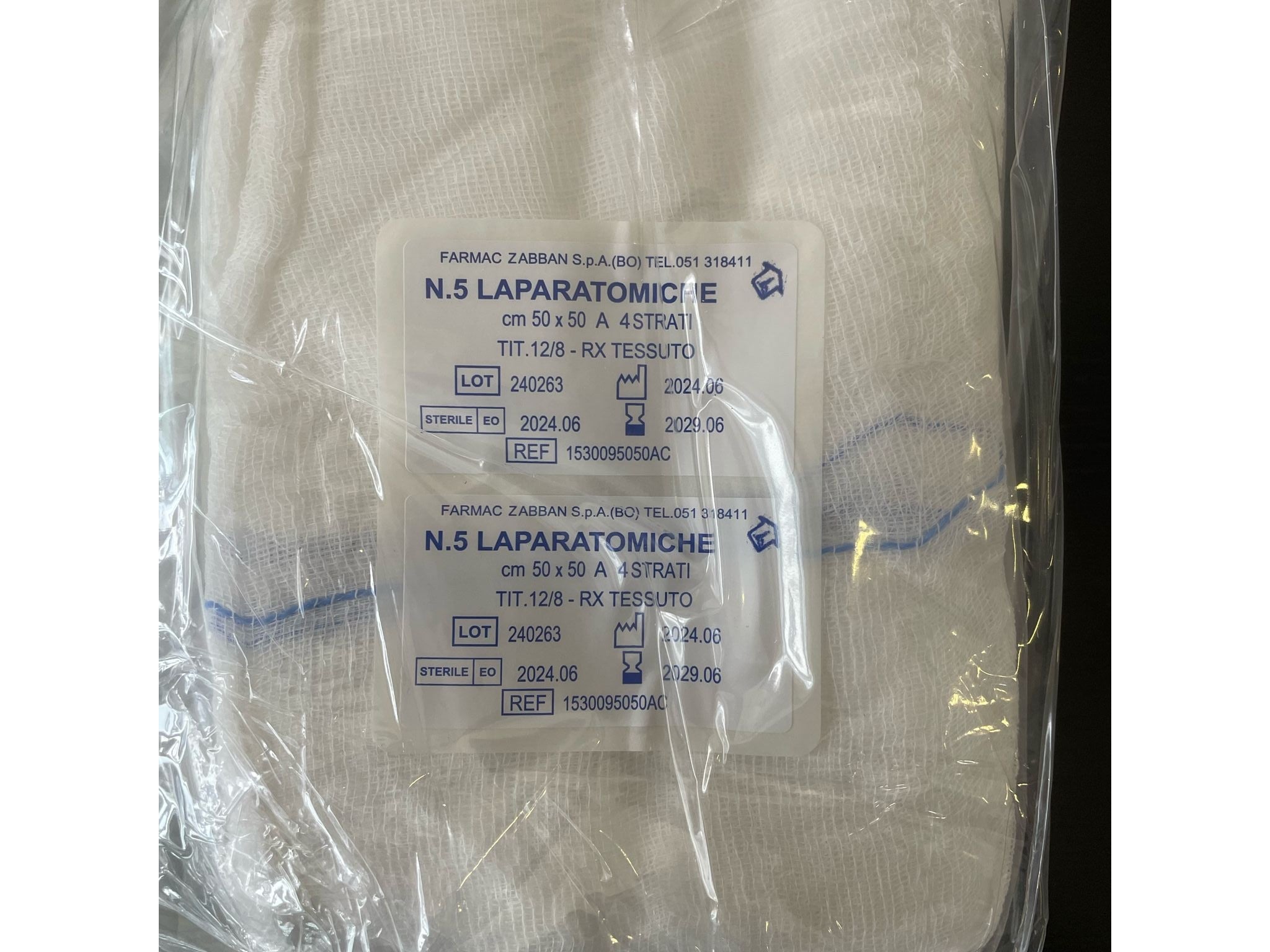 FARMAC-ZABBAN Garze laparatomiche 4 strati RX sterili 12/8