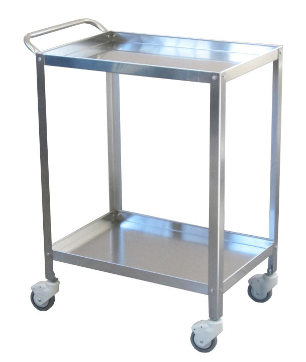Carrello medicazione in acciaio inox 2 piani bordati 60x40x 81 h