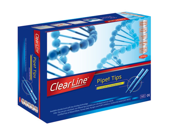 Puntale standard con filtro ClearLine sterile in rack con coperchio calzante