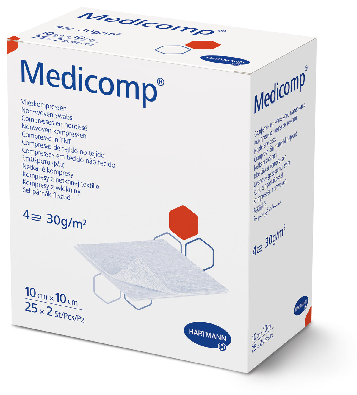 HARTMANN Medicomp compresas estériles de TNT, 4 capas