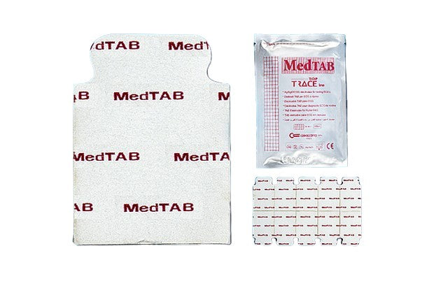 Elettrodi ECG monouso a linguetta MedTAB Top Trace 23x34 mm - gel solido - anche per BIA - conf. 100 pz.
