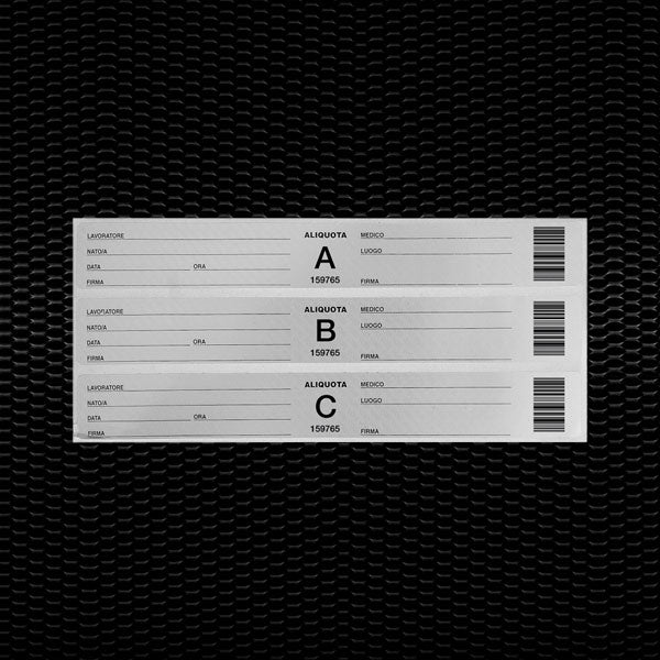 Etichette Antiefrazione ABC “VOID” per Medicina del Lavoro Dimensione 17x2 cm conf. 500 pz.