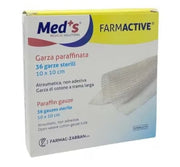 Gasa parafinada Med's FARMACTIVE en compresas estériles - 10 cm x 10 cm - env. 36 gasas