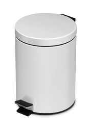 Pattumiera a pedale in metallo laccato 5 L con soft close - 647 - Bianco laccato