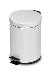 Pattumiera a pedale in metallo laccato 3 L con soft close - 648 - Bianco laccato