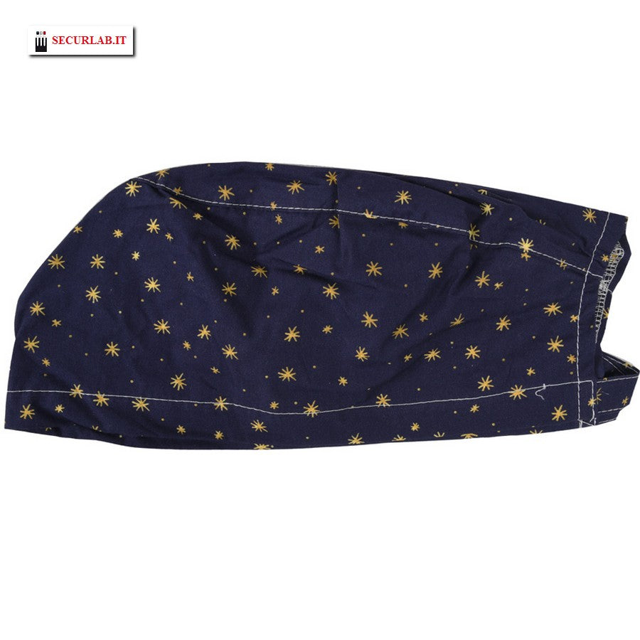 Cappellino chirurgico fantasia blu notte con stelle - M