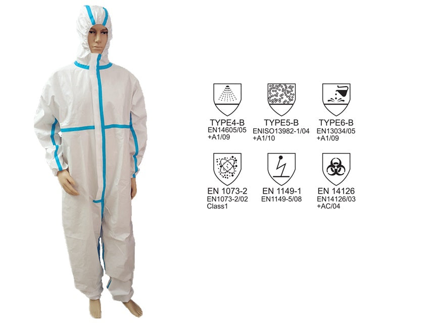 Combinaison isolante avec coutures thermosoudées Type 4B-5B-6B jetable - GIMA